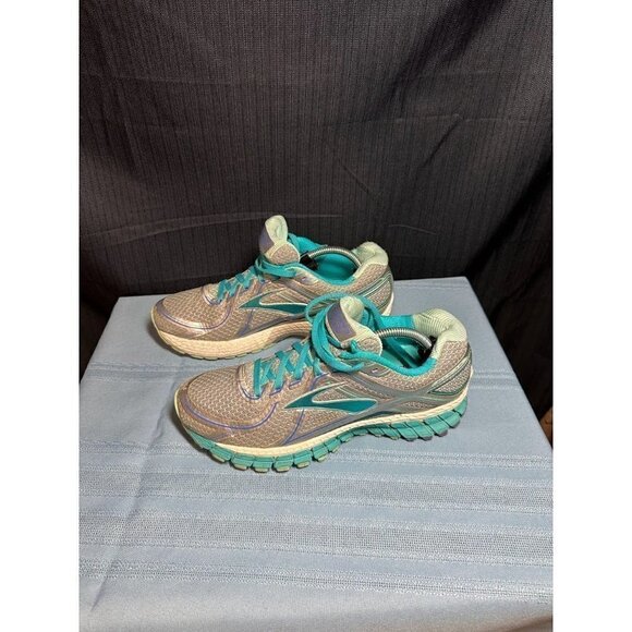 Brooks GTS 16 Women's Grey and Blue Lace Up Low Top Running Sneakers Size 8.5B - Picture 1 of 7
